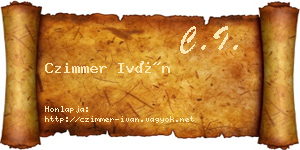 Czimmer Iván névjegykártya
