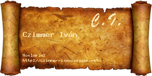 Czimmer Iván névjegykártya